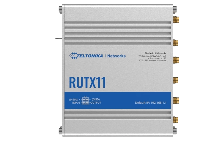 RUTX11 Industrieller Teltonika Router mit  Bahnzulassung Front