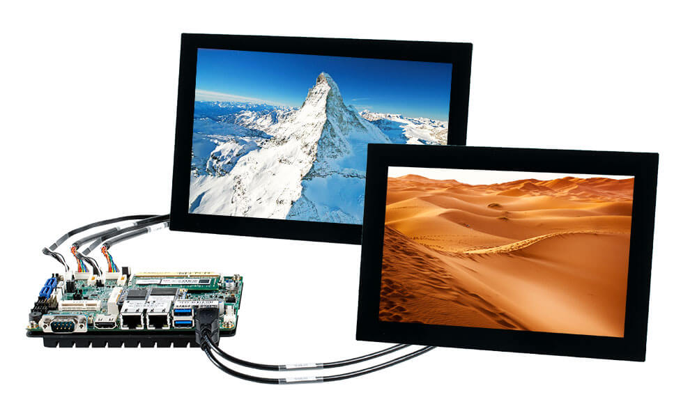 iBASE IB818 SBC with 2 Full HD TFT Displays